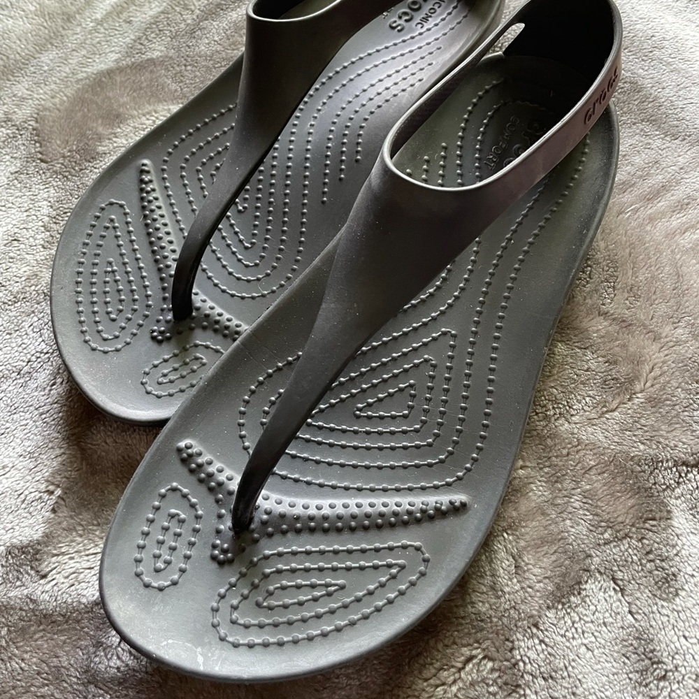 CROCS Black T-Strap Sexi Sandals